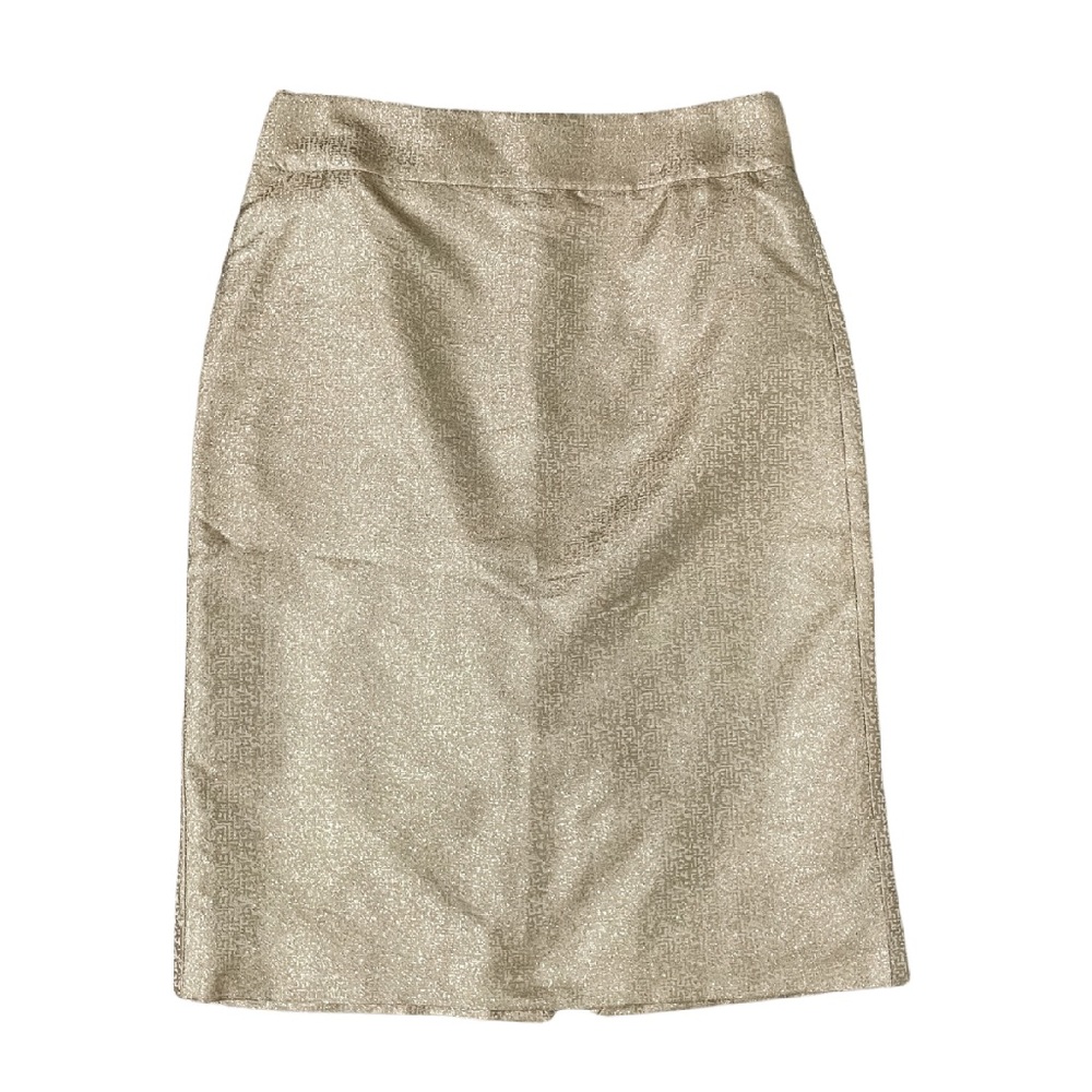 J. Crew gold shimmery pencil skirt